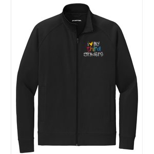 I Love My Third Graders Heart First Day Of School Teacher Stretch Full-Zip Cadet Jacket