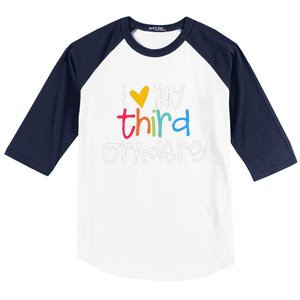 I Love My Third Graders Heart First Day Of School Teacher Baseball Sleeve Shirt