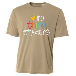 I Love My Third Graders Heart First Day Of School Teacher Cooling Performance Crew T-Shirt