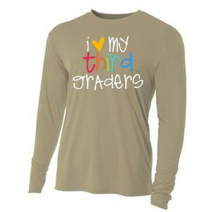 I Love My Third Graders Heart First Day Of School Teacher Cooling Performance Long Sleeve Crew