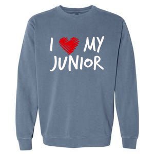 I Love My Junior Valentines Outfit Matching Son Family Gift Garment-Dyed Sweatshirt