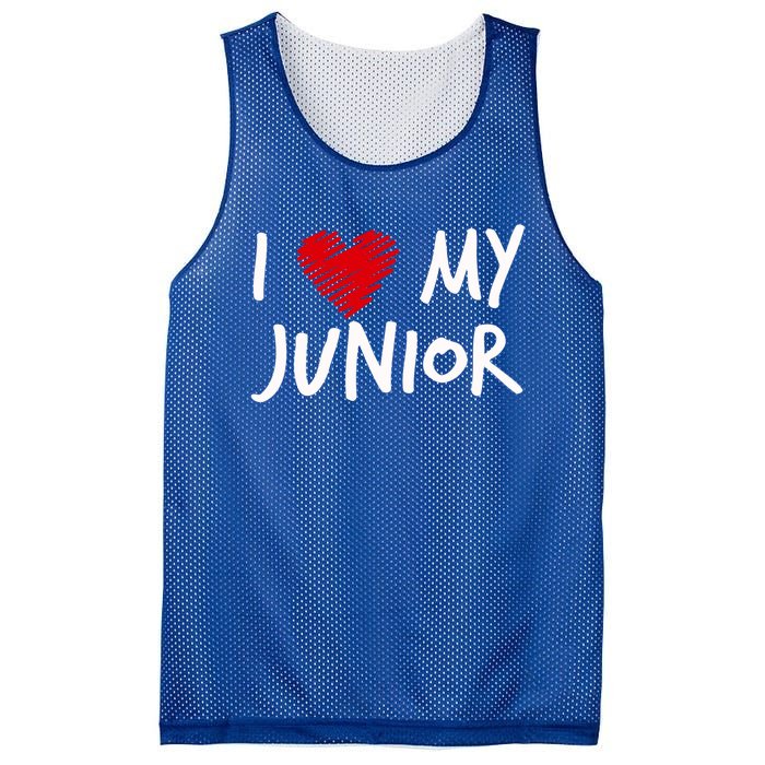 I Love My Junior Valentines Outfit Matching Son Family Gift Mesh Reversible Basketball Jersey Tank