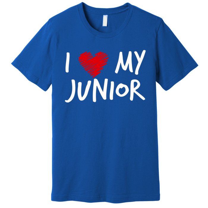 I Love My Junior Valentines Outfit Matching Son Family Gift Premium T-Shirt