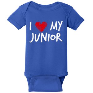 I Love My Junior Valentines Outfit Matching Son Family Gift Baby Bodysuit