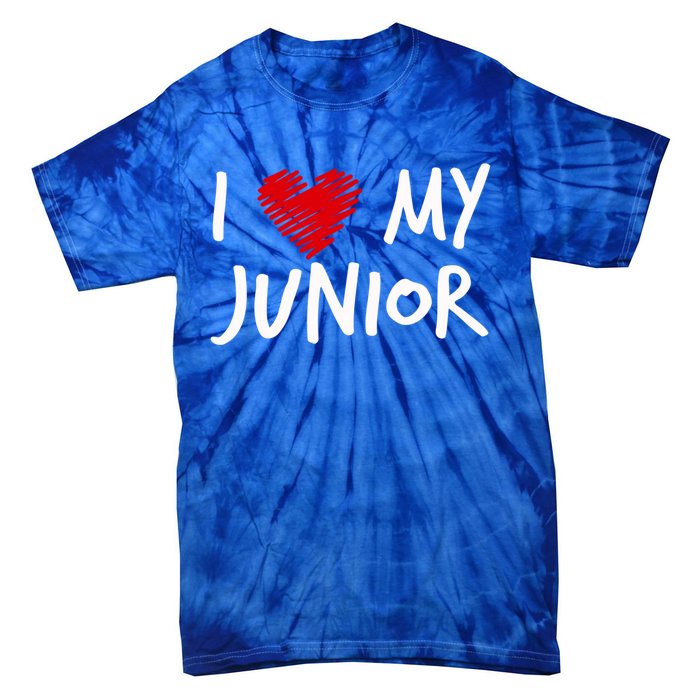 I Love My Junior Valentines Outfit Matching Son Family Gift Tie-Dye T-Shirt