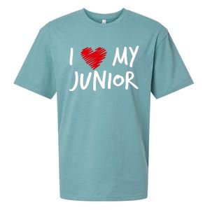 I Love My Junior Valentines Outfit Matching Son Family Gift Sueded Cloud Jersey T-Shirt