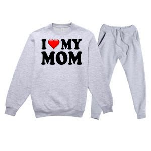 I Love My Mom Premium Crewneck Sweatsuit Set