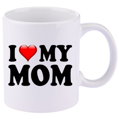 I Love My Mom 11oz C Handle Ceramic Mug