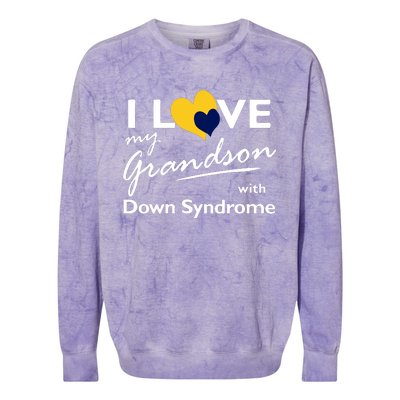 I Love My Grandson With Down Syndrome Gift Family Matching Colorblast Crewneck Sweatshirt