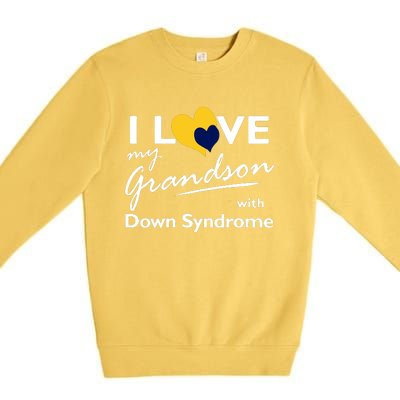 I Love My Grandson With Down Syndrome Gift Family Matching Premium Crewneck Sweatshirt