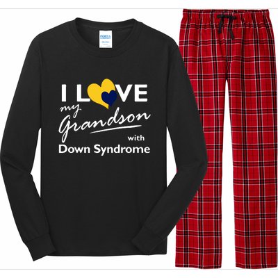 I Love My Grandson With Down Syndrome Gift Family Matching Long Sleeve Pajama Set