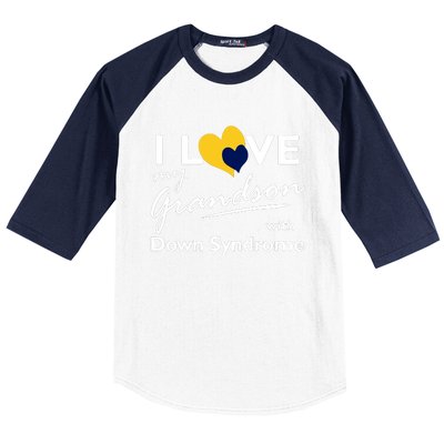 I Love My Grandson With Down Syndrome Gift Family Matching Baseball Sleeve Shirt