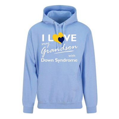 I Love My Grandson With Down Syndrome Gift Family Matching Unisex Surf Hoodie