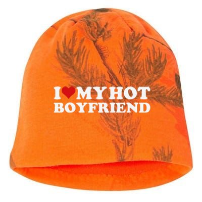 I Love My Hot Boyfriend I Heart My Hot Boyfriend Bf Gift Kati - Camo Knit Beanie