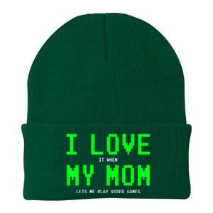 I Love My Mom Shirt Gamer Gifts For N Boys Video Games Knit Cap Winter Beanie