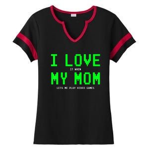 I Love My Mom Shirt Gamer Gifts For N Boys Video Games Ladies Halftime Notch Neck Tee