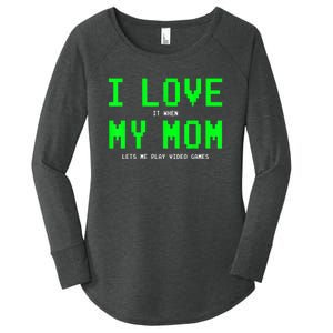 I Love My Mom Shirt Gamer Gifts For N Boys Video Games Women's Perfect Tri Tunic Long Sleeve Shirt