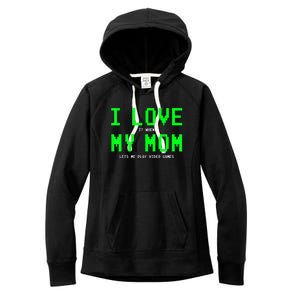 I Love My Mom Shirt Gamer Gifts For N Boys Video Games Women's Fleece Hoodie