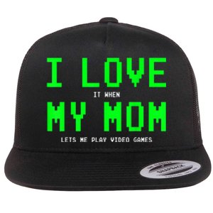 I Love My Mom Shirt Gamer Gifts For N Boys Video Games Flat Bill Trucker Hat