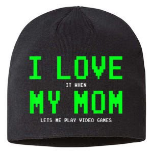 I Love My Mom Shirt Gamer Gifts For N Boys Video Games Sustainable Beanie