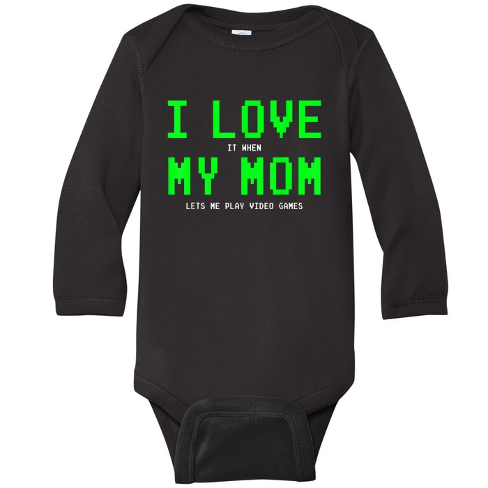 I Love My Mom Shirt Gamer Gifts For N Boys Video Games Baby Long Sleeve Bodysuit