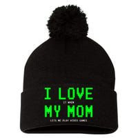 I Love My Mom Shirt Gamer Gifts For N Boys Video Games Pom Pom 12in Knit Beanie