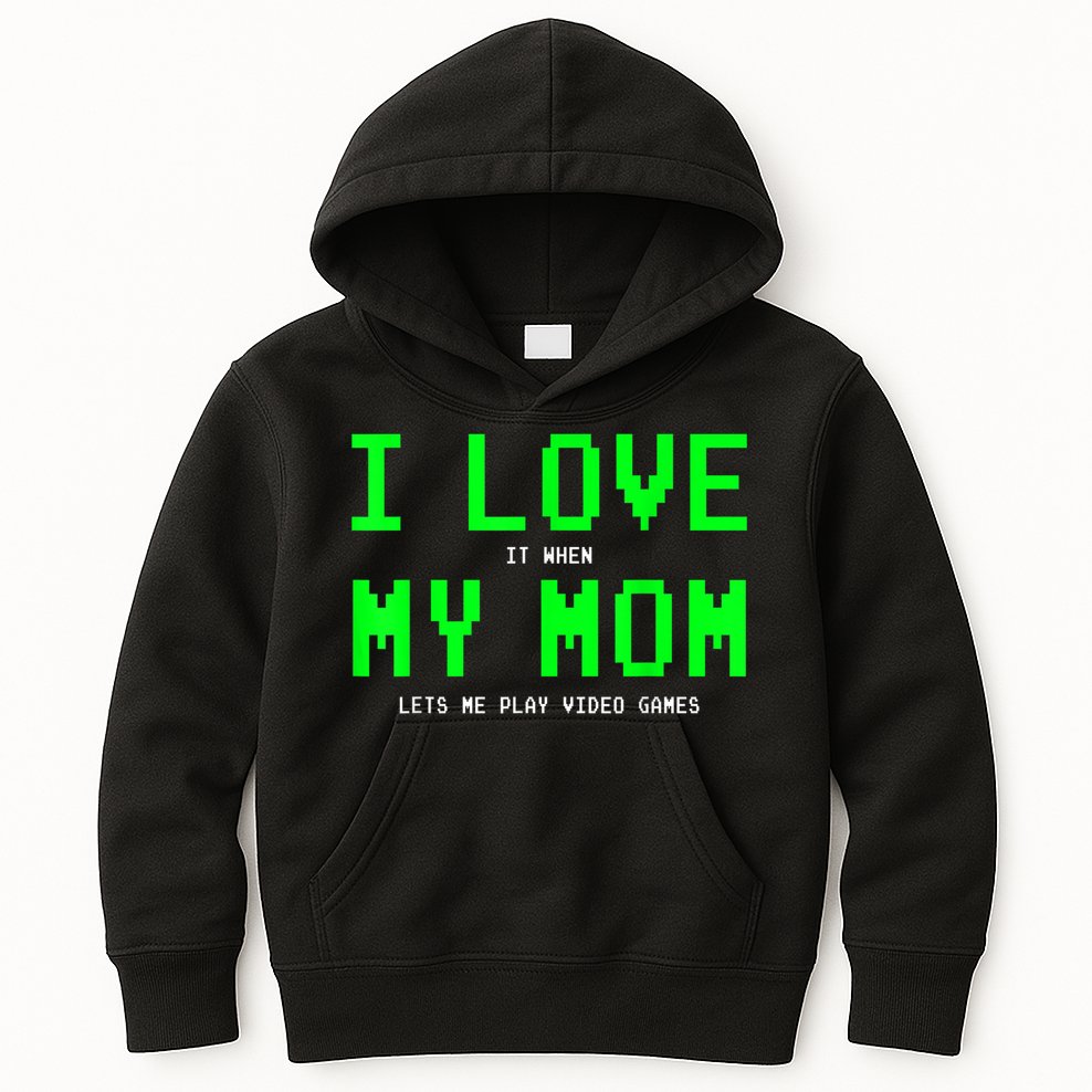 I Love My Mom Shirt Gamer Gifts For N Boys Video Games Kids Hoodie