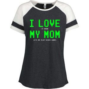 I Love My Mom Shirt Gamer Gifts For N Boys Video Games Enza Ladies Jersey Colorblock Tee