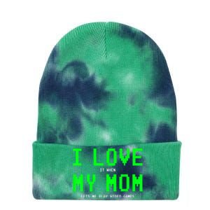 I Love My Mom Shirt Gamer Gifts For N Boys Video Games Tie Dye 12in Knit Beanie