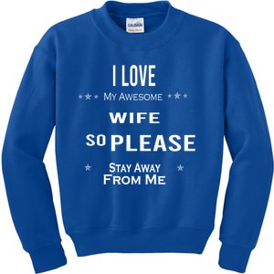 I Love My Awesome Tee Wife Love Wife Funny Gift From Husband Dear Funny Gift Kids Sweatshirt