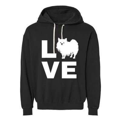 I Love My Pomeranian Dog Puppy Pet Lover Gift Garment-Dyed Fleece Hoodie