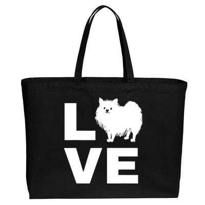 I Love My Pomeranian Dog Puppy Pet Lover Gift Cotton Canvas Jumbo Tote