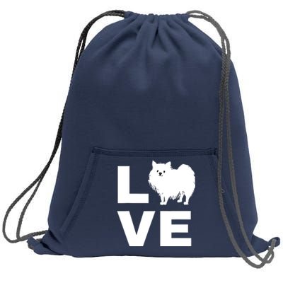 I Love My Pomeranian Dog Puppy Pet Lover Gift Sweatshirt Cinch Pack Bag