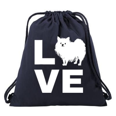 I Love My Pomeranian Dog Puppy Pet Lover Gift Drawstring Bag