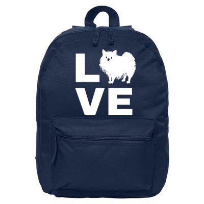 I Love My Pomeranian Dog Puppy Pet Lover Gift 16 in Basic Backpack