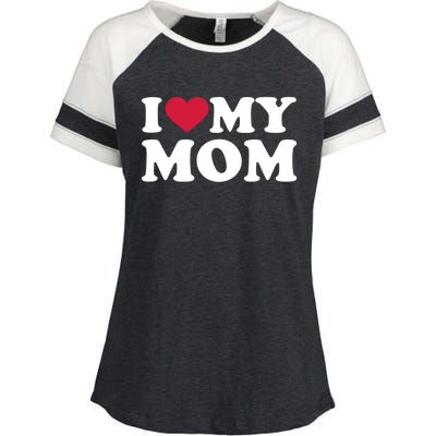 I Love My Mom Gift Enza Ladies Jersey Colorblock Tee