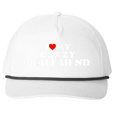 I Love My Crazy Girlfriend GF Red Heart Snapback Five-Panel Rope Hat