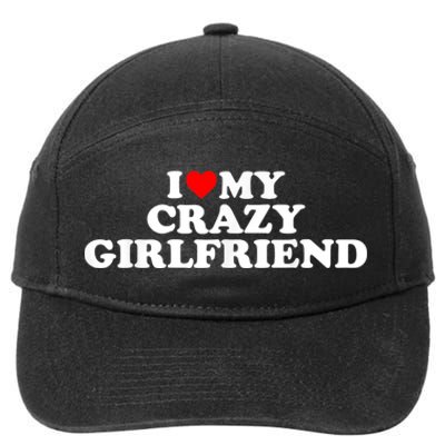 I Love My Crazy Girlfriend GF Red Heart 7-Panel Snapback Hat