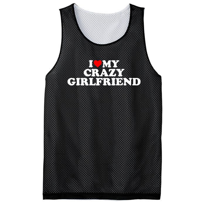 I Love My Crazy Girlfriend GF Red Heart Mesh Reversible Basketball Jersey Tank