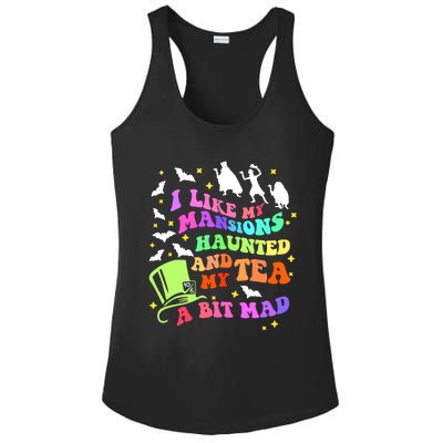 I Like My Mansions Haunted And My Tea A Bit Mad Halloween Ladies PosiCharge Competitor Racerback Tank