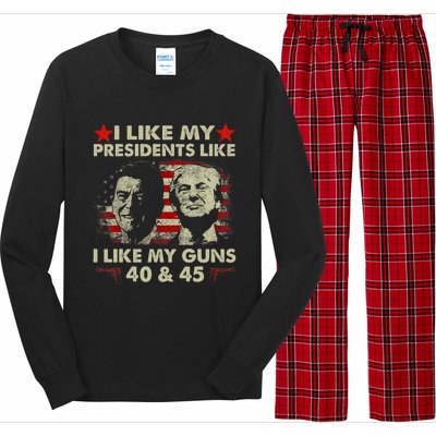 I Like My Presidents Like I Like My Guns 40 & 45 Vote Trump Long Sleeve Pajama Set