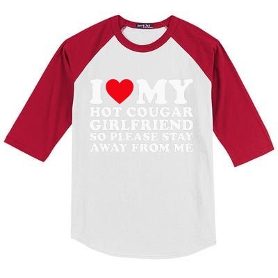 I Love My Hot Cougar Girlfriend So Please Stay Away From Me Kids Colorblock Raglan Jersey