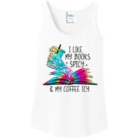 I Like My Books Spicy And My Coffee Icy Skeleton Hand Book Lover Ladies Essential Tank