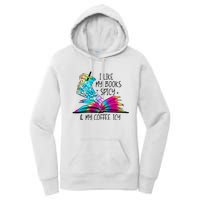 I Like My Books Spicy And My Coffee Icy Skeleton Hand Book Lover Women's Pullover Hoodie