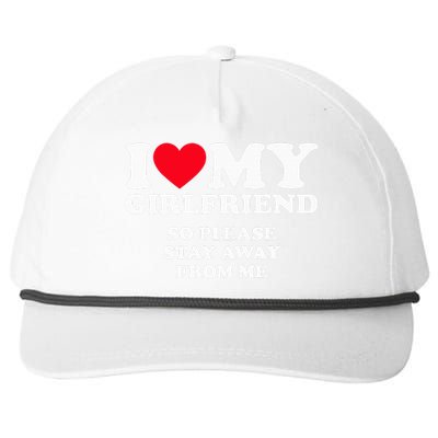 I Love My Girlfriend So Stay Away Snapback Five-Panel Rope Hat