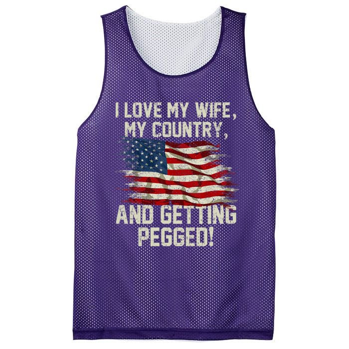 I LOVE MY WIFE MY COUNTRY AND GETTING PEGGED! Mesh Reversible Basketball Jersey Tank