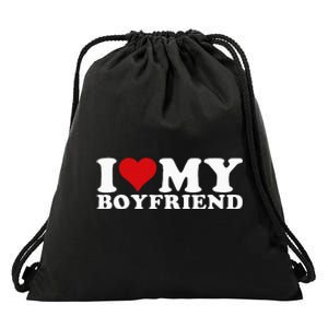 I Love My Boyfriend Bf I Heart My Boyfriend Bf Drawstring Bag