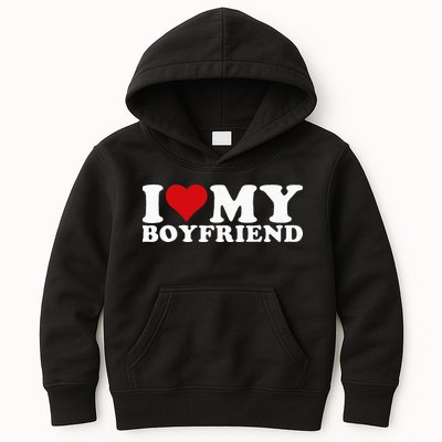 I Love My Boyfriend Bf I Heart My Boyfriend Bf Kids Hoodie
