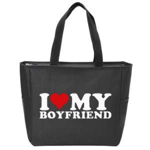 I Love My Boyfriend Bf I Heart My Boyfriend Bf Zip Tote Bag