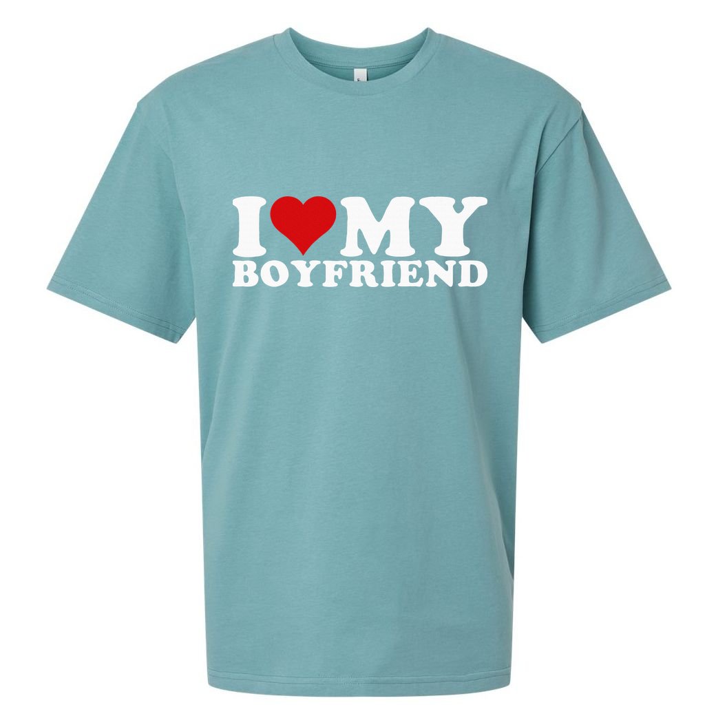 I Love My Boyfriend Bf I Heart My Boyfriend Bf Sueded Cloud Jersey T-Shirt